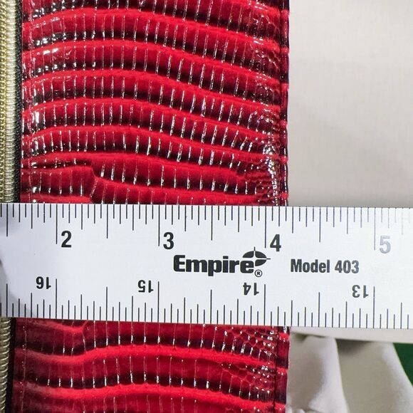 Estée Lauder Faux Croc Embossed Bordeaux Wine Red Large Makeup Cosmetic Case Bag - Picture 11 of 11